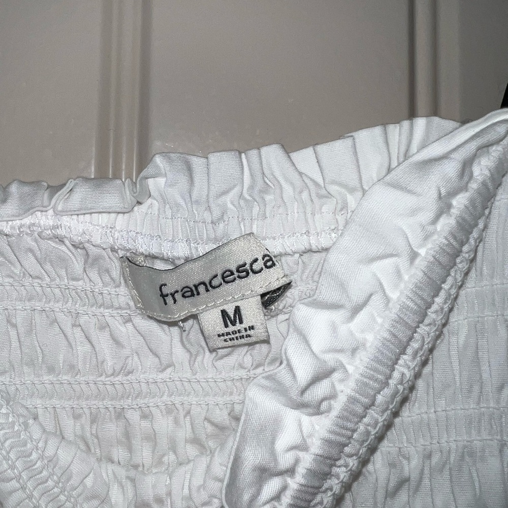 Francesca's Collections White Dress with Black Straps - Picture 5 of 5